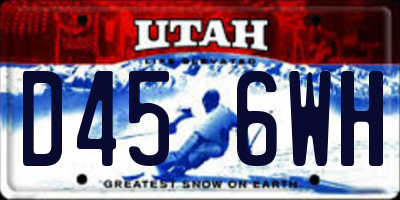 UT license plate D456WH