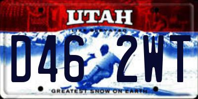UT license plate D462WT