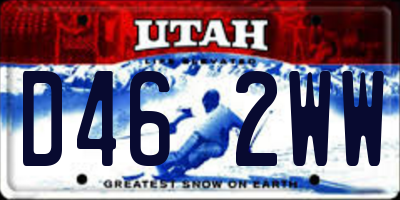UT license plate D462WW