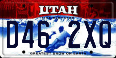 UT license plate D462XQ
