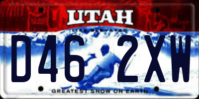 UT license plate D462XW