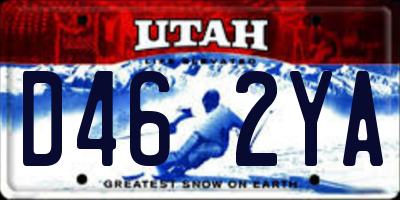 UT license plate D462YA