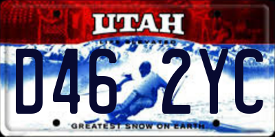 UT license plate D462YC