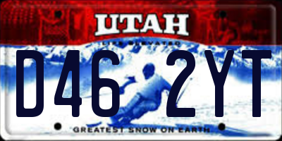 UT license plate D462YT