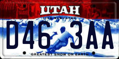 UT license plate D463AA