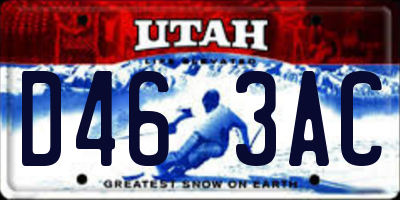 UT license plate D463AC