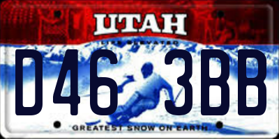 UT license plate D463BB