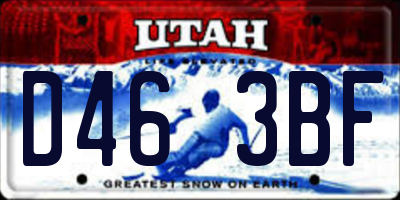 UT license plate D463BF