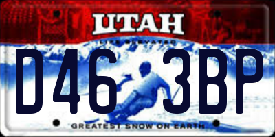 UT license plate D463BP