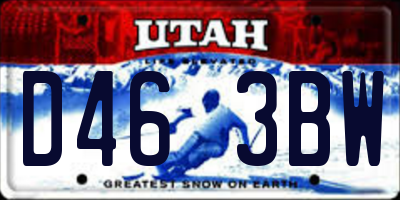 UT license plate D463BW