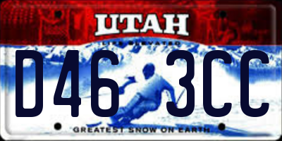 UT license plate D463CC
