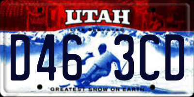 UT license plate D463CD