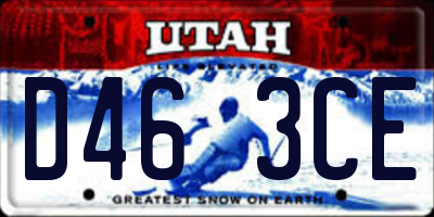 UT license plate D463CE
