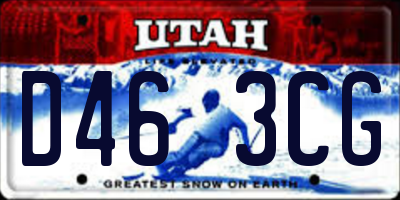 UT license plate D463CG