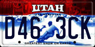 UT license plate D463CK