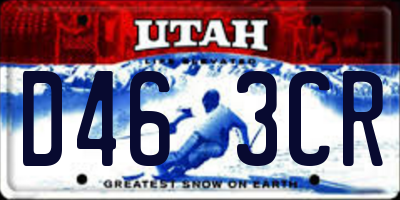 UT license plate D463CR