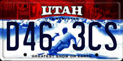 UT license plate D463CS