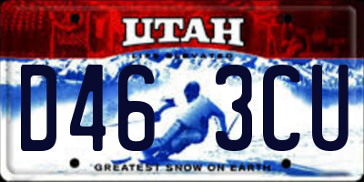 UT license plate D463CU