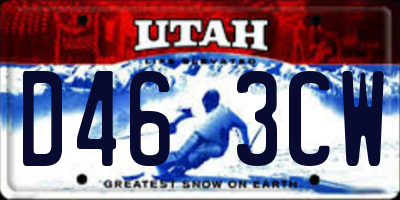 UT license plate D463CW