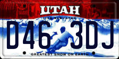 UT license plate D463DJ