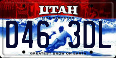 UT license plate D463DL