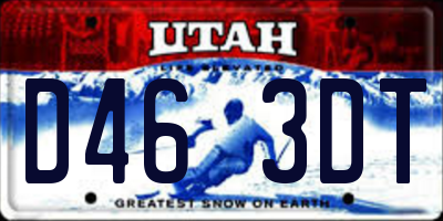 UT license plate D463DT