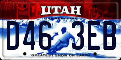 UT license plate D463EB
