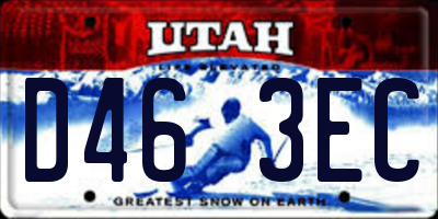UT license plate D463EC