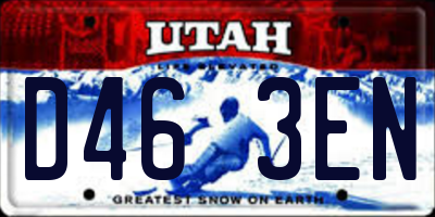 UT license plate D463EN