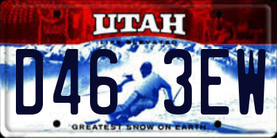 UT license plate D463EW