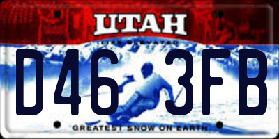 UT license plate D463FB