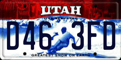 UT license plate D463FD