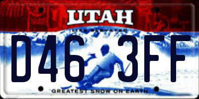 UT license plate D463FF