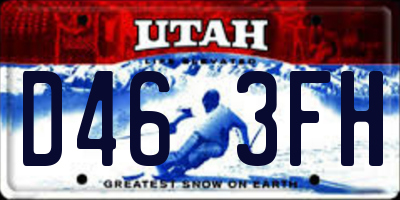 UT license plate D463FH
