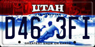 UT license plate D463FI