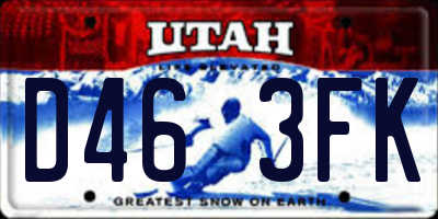 UT license plate D463FK