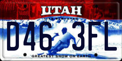 UT license plate D463FL