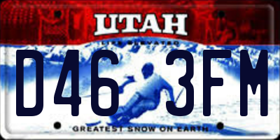 UT license plate D463FM