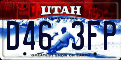 UT license plate D463FP