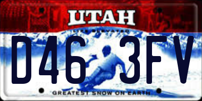 UT license plate D463FV