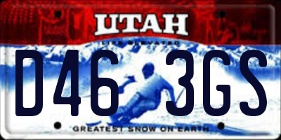 UT license plate D463GS