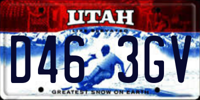 UT license plate D463GV