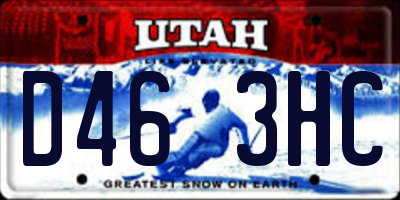 UT license plate D463HC
