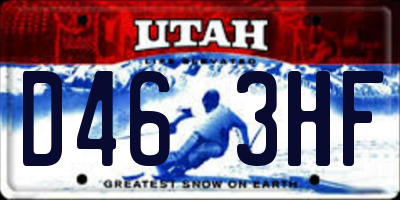 UT license plate D463HF