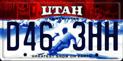 UT license plate D463HH