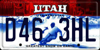 UT license plate D463HL
