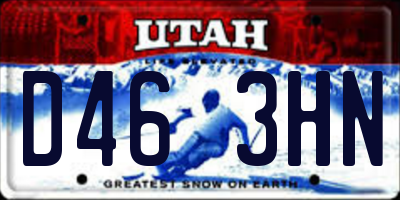 UT license plate D463HN