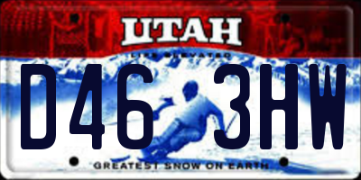 UT license plate D463HW