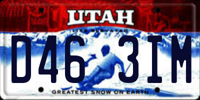 UT license plate D463IM