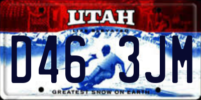 UT license plate D463JM